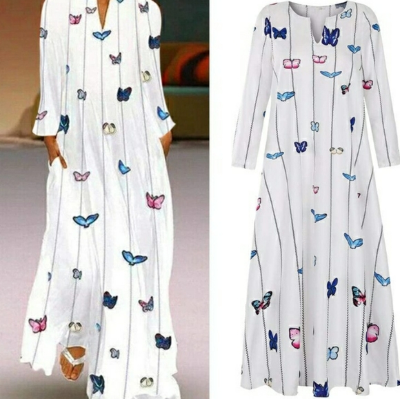 MISSLOOK butterfly print  Maxi Dress Size M - Picture 10 of 16